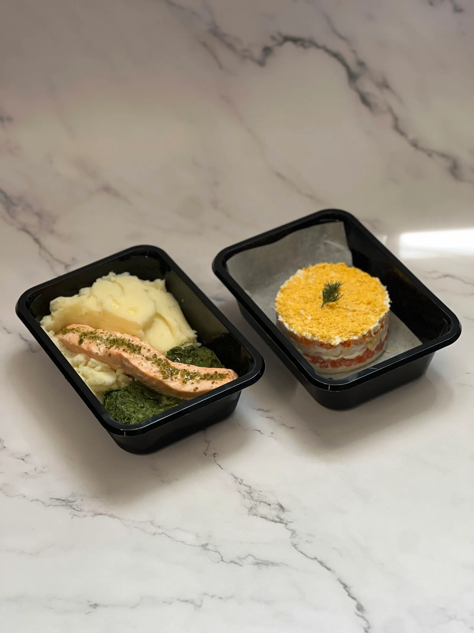 Salmon · mash · spinach pesto